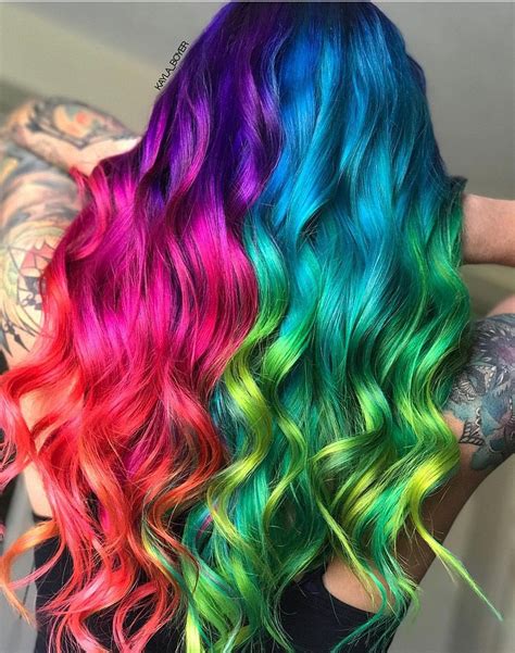 Rainbow Hair Color Hair Color Crazy Pretty Hair Color Beautiful Hair