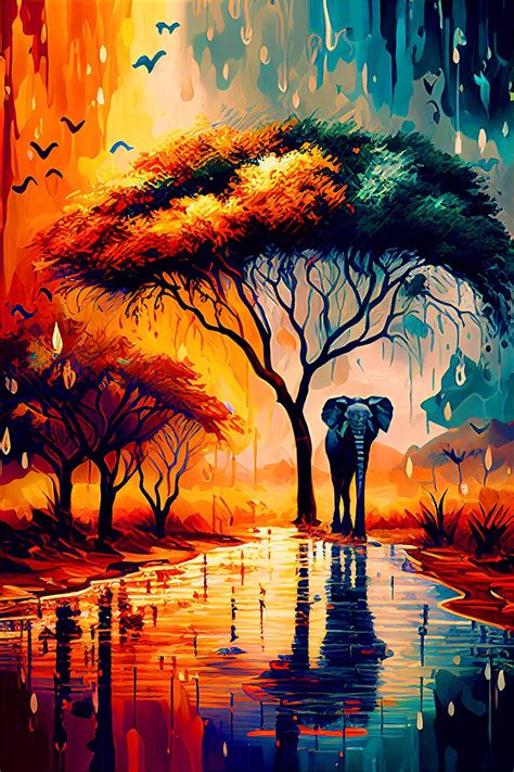Africa Painting Africa Art Nature Art Painting Abstract Art Painting