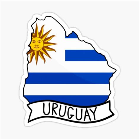 Uruguay Flag Map Sticker Sticker For Sale By Drawingvild Redbubble