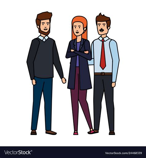 Elegant Business People Avatars Characters Vector Image