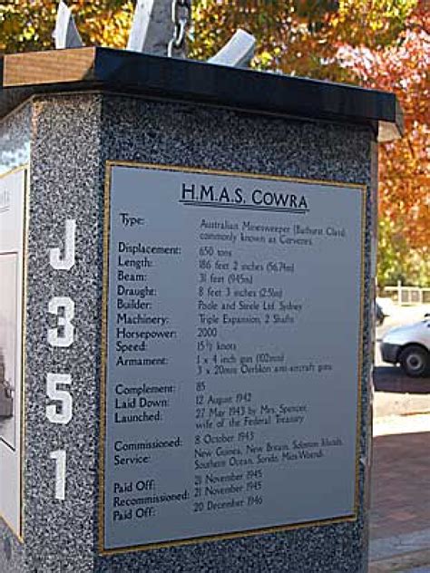 Hmas Cowra Memorial Nsw War Memorials Register