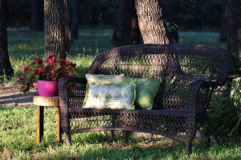 Wicker Chair And Flowers Outdoors Free Stock Photo Public Domain Pictures