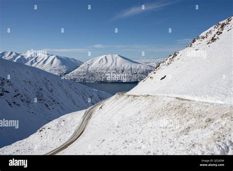 View Of Ben Ohau Range And Lake Ohau From The Winding Road To The