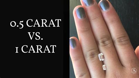 Diamond Size Comparison 05 Carat Vs 1 Carat Emerald