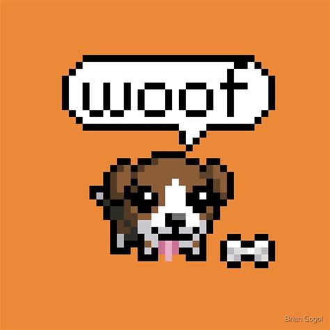 Cute Puppy Pixel Art By Brian Gogol Redbubble