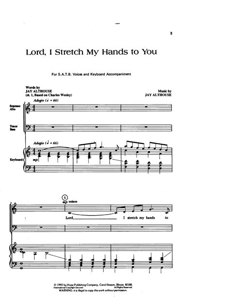 Lord I Stretch My Hands To You Satb By J J W Pepper Sheet Music