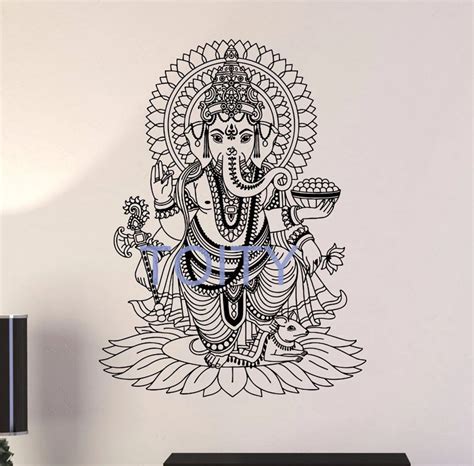 Vinyl Decal Abstract Ganesha Hindu Hinduism Vedas God Wall Stickers