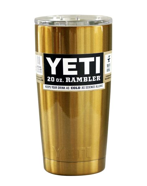 Gold Metallic Yeti 20 Oz Rambler Tumbler Rambler Tumbler Yeti 20 Yeti