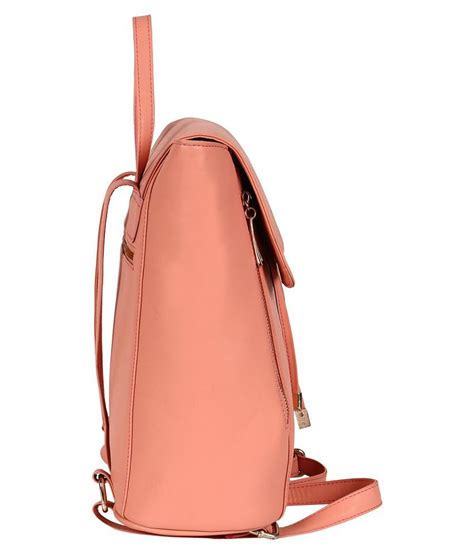 Lychee Bags Peachpuff Faux Leather Backpack Buy Lychee Bags Peachpuff