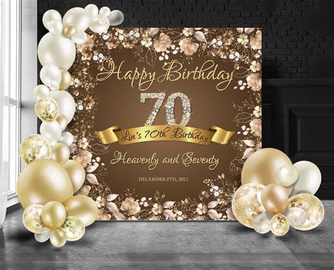 Elegant Backdrop For 70th Birthday Decorations And Wallpapers For A