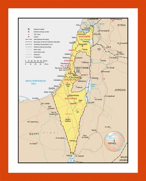 Political And Administrative Map Of Israel Maps Of Israel Maps Of