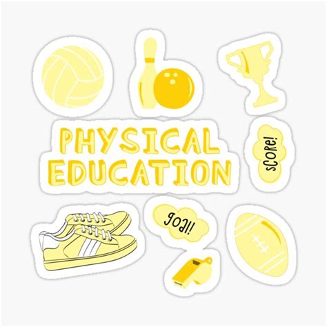 Light Yellow Physical Education School Subject Sticker Pack Sticker