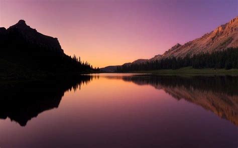 Photography Nature Landscape Water Lake Sunset Trees Mountain