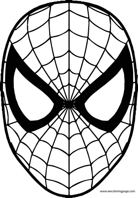 spiderman mask coloring page | Spiderman mask, Spiderman coloring