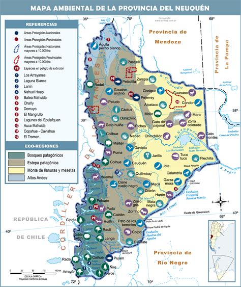 Neuquén - Environmental map of the Province of Neuquén, Argentina | Gifex