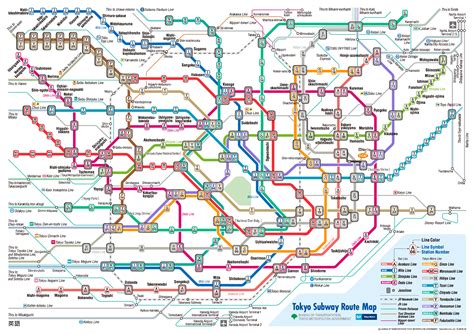 Tokyo Train And Subway Map Map Vector