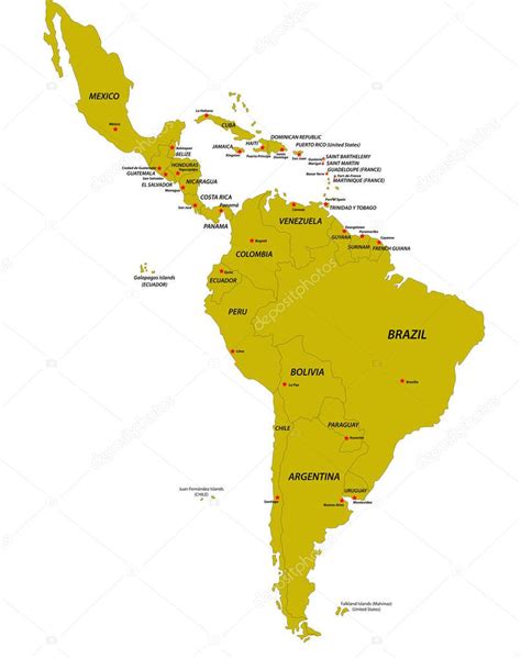 Mapa político vectorial de América Latina 2023