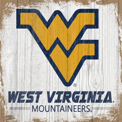 West Virginia Mountaineers 6 X 6 Team Logo Block