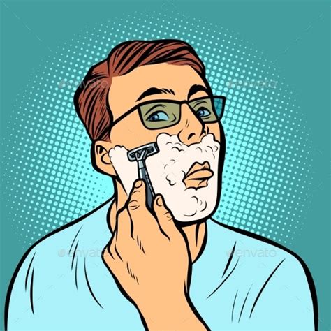 Man Shaving Razors Vectors Graphicriver