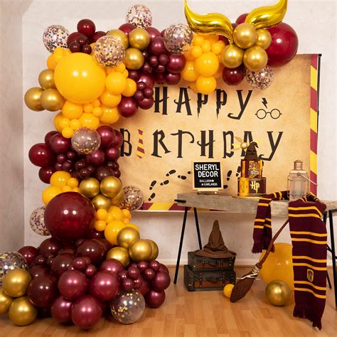 Buy 115pc 4 Sizes Harry Potter Balloon Garland Arch Kit With Bonus Snitch For Harry Potter