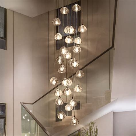 Modern Led Pendant Lights Crystal Pendant Lamp Compound Hall Stairwell
