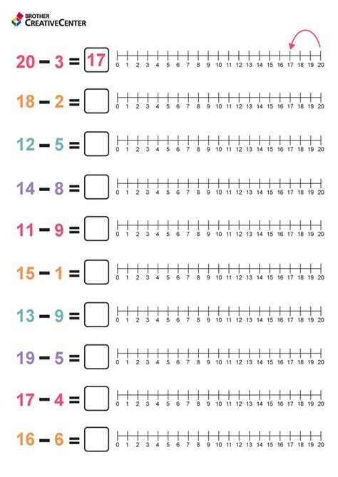 Free Printable Subtraction To 20 Creative Center