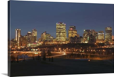 Canada Alberta Edmonton Downtown Skyline Wall Art Canvas Prints
