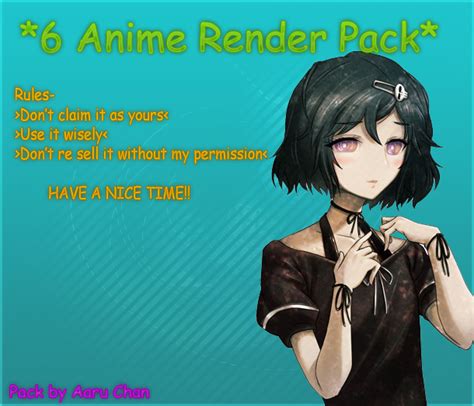6 Anime Render Pack By Aaruchan On Deviantart