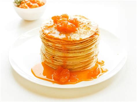 Pancakes With Jam Stock Photo Image Of Food Clementine 141646176