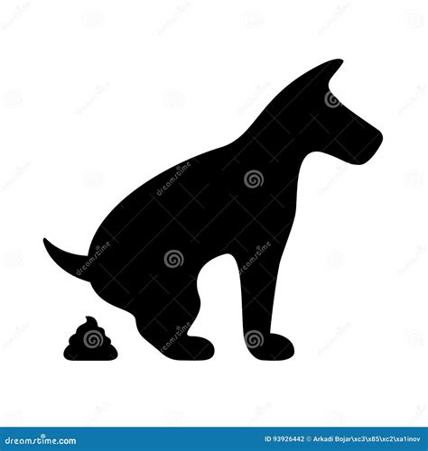 Dog Pooping Vector Symbol Stock Vector Illustration Of Park 93926442