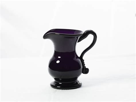 An Exceptional Free Blown Glass Creamer In Deep Amethyst Christopher H Jones Antiques