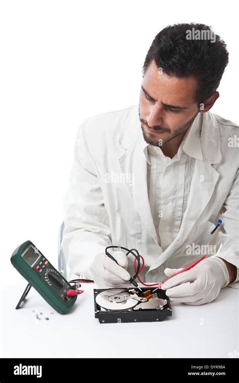 Technician Repairing Hard Disk Tester Hi Res Stock Photography And Images Alamy