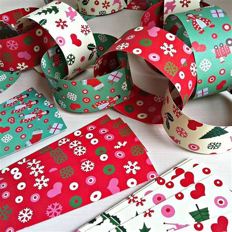 Retro 50s Christmas Paper Chain Kit Christmas Paper Chains Paper