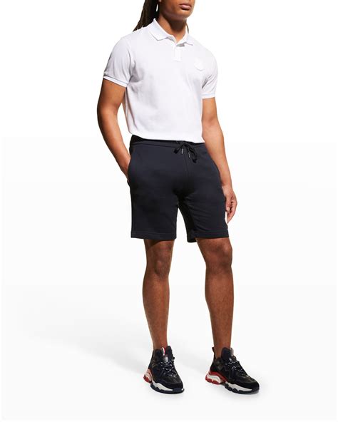 Moncler Mens Solid Logo Patch Sweat Shorts Neiman Marcus
