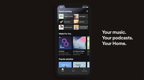 spotify updates mobile and tablet apps with new home screen for quicker access to favorites