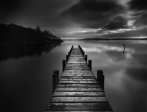 Online Crop Grayscale Photography Of Sea Dock Loch Lomond Hd