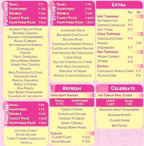 Baskin Robbins Menu Menu For Baskin Robbins Bodakdev Ahmedabad Zomato