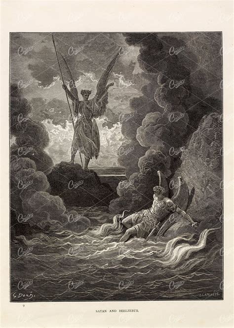 Satan And Beelzebub Antique Bible Artwork By Gustave Dore 1891