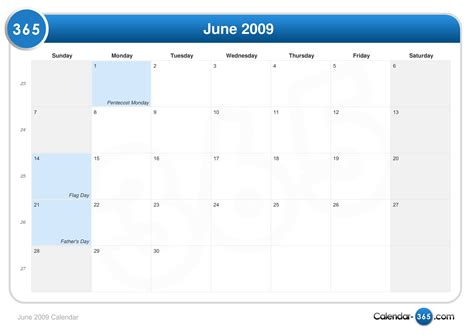 June 2009 Printable Calendar Printable Hub