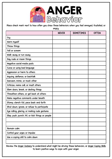 20 Anger Worksheets For Adults