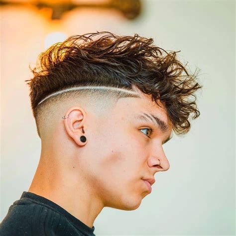 Curly Undercut With A Disconnected Fade Line Up Faded Hair Thick Free