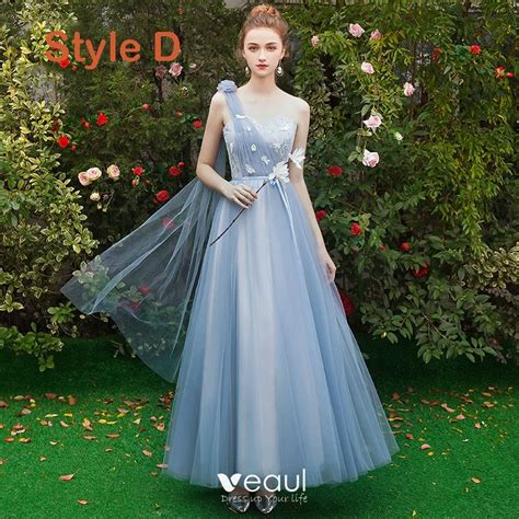 Chic Beautiful Discount Sky Blue Bridesmaid Dresses 2019 A Line