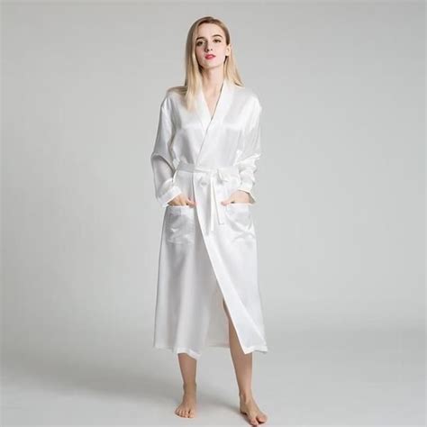 22 Momme Elegant Long Silk Robe With Belt Slipintosoft Silk Robe Long