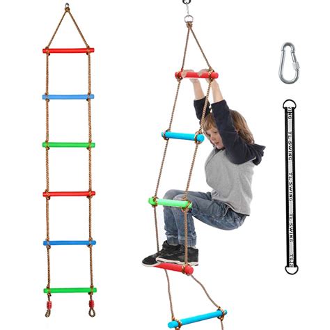 Redcamp Climbing Rope Ladder With Foot Holder Platforms And Disc Swing