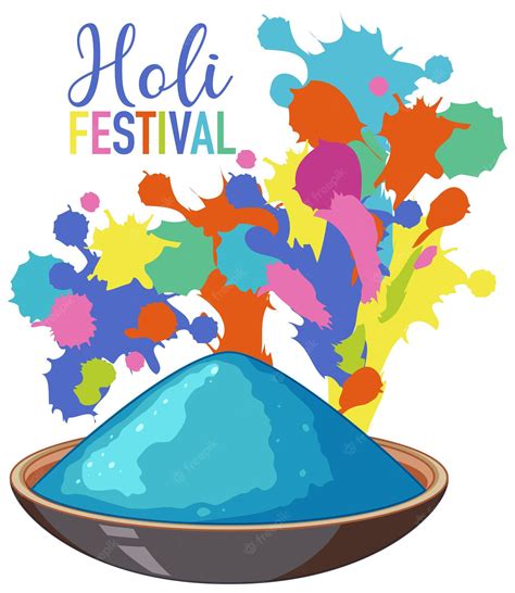 Free Vector Happy Holi Fastival With Colourful Powders