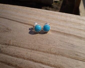 Items Similar To Turquoise Cabochon Earrings On Etsy