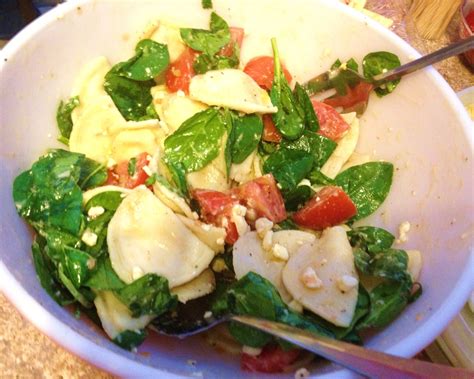 Chef Shann Spinach Tomato And Feta Salad With Pierogies