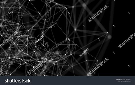 Abstract Background Moving Dots Lines Network Stock Illustration