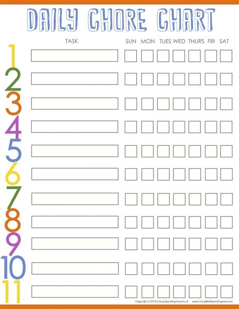 How To Make A Chore Chart For Kids Living Well Spending Less