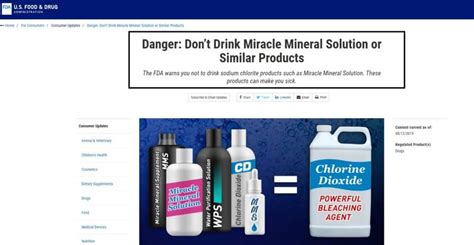 Miracle Mineral Solution Cannot Cure Diseases Do Not Drink It Thip Media